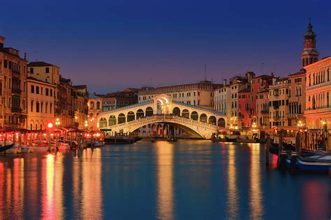 Sunset in Venice - Rialto Bridge Photograph by Henk Meijer Photography - Fine Art America