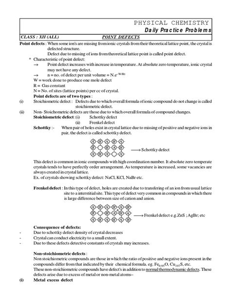 Point Defects12th | PDF | Chemical Compounds | Chemical Substances