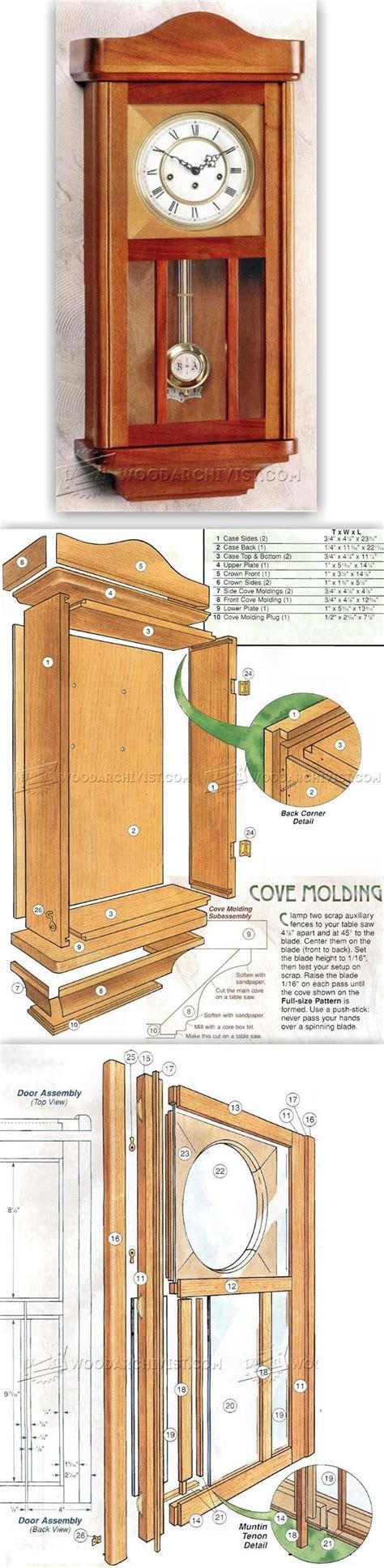 Free Printable Wooden Clock Plans