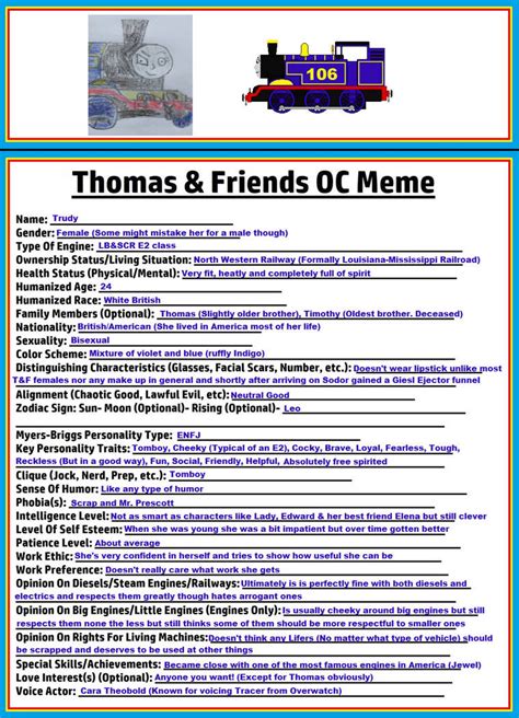 Thomas And Friends OC Meme - Trudy by JwwProd on DeviantArt