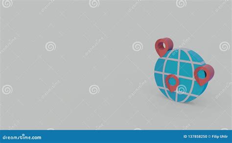 3d icon of maps and flags stock illustration. Illustration of management - 137858250