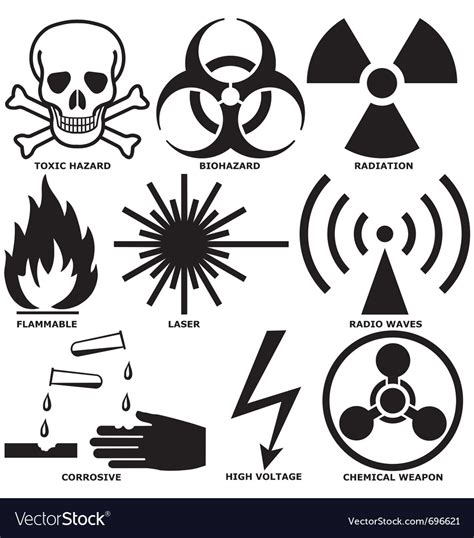 Warning and hazard symbols Royalty Free Vector Image