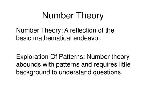 PPT - Number Theory PowerPoint Presentation - ID:37638