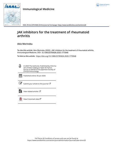 (PDF) JAK inhibitors for the treatment of rheumatoid arthritis