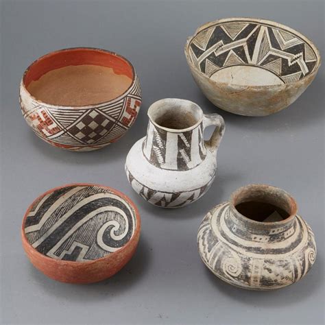 Sold at Auction: 5 Prehistoric Pottery Pieces