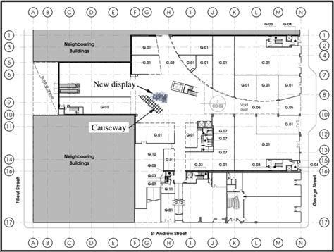 Ground floor plan of the Wall Street Mall showing the relative ...