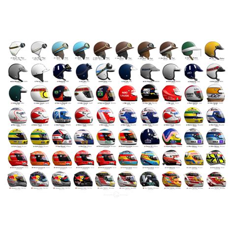 Print: The Helmets of Every Formula 1 World Champion by Last Corner ...