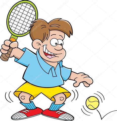 Cartoon boy playing tennis Stock Vector Image by ©kenbenner #20207401