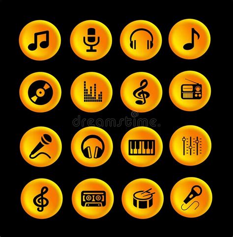 16 music icons or buttons stock illustration. Illustration of multiple - 45478797