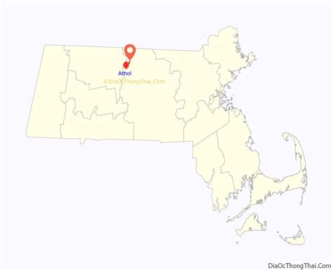 Map of Athol CDP, Massachusetts - Thong Thai Real