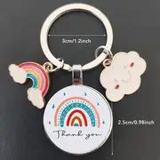 Cute Cloud Rainbow Transparent Keychain For Men, Bag Ornament, Car Key Chain For Men ...