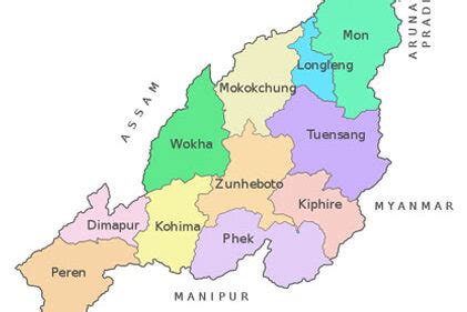 List of Districts in Nagaland - Area, Population, Density, Literacy ...