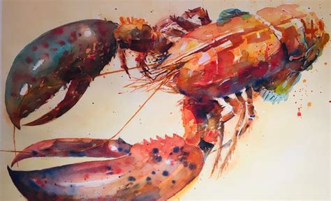 Lobster art painting | Lobster art, Crustaceans art, Crustaceans