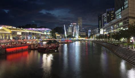 Nightlife at Clarke Quay Singapore River Photograph by Jit Lim