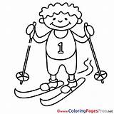 Winter Ski Boy Coloring Pages Free sketch template