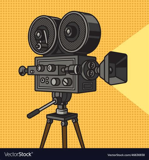 Old cinema camera pop art Royalty Free Vector Image