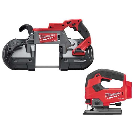 Milwaukee M18 FUEL 18V Lithium-Ion Brushless Cordless Deep Cut Band Saw w/Jig Saw 2729-20-2737 ...