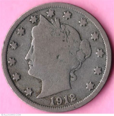 Liberty Head Nickel 1912, Nickel, Liberty Head (V Nickel) (1883-1913 ...