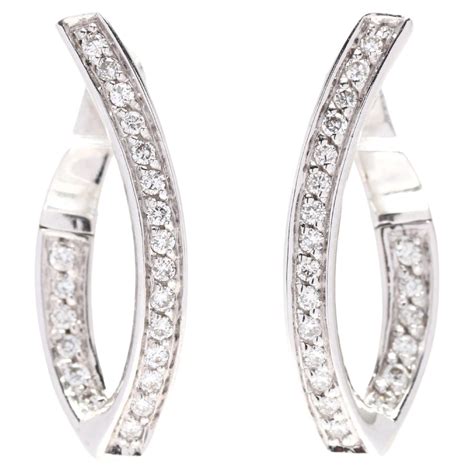 Estate Asher Collection 14 Karat Gold Diamond and Mother of Pearl Hoop Earrings at 1stDibs ...