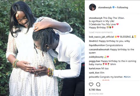 PHOTO: Stonebwoy shares beautiful photo of his pregnant wife on her birthday - Adomonline.com