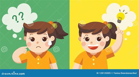 Girl Thinking Vector Illustration | CartoonDealer.com #14275718