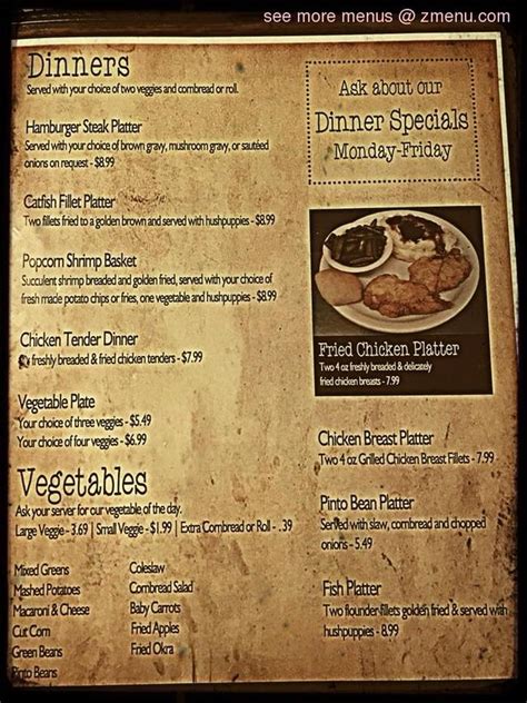 Online Menu of Nannys Country Kitchen Restaurant, Elizabethton, Tennessee, 37643 - Zmenu