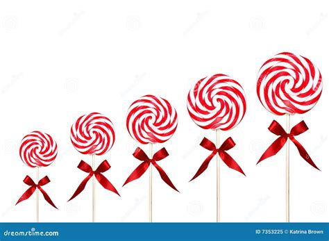 Holiday Candy Swirl Lollipops in a Line Stock Image - Image of horizontal, swirl: 7353225