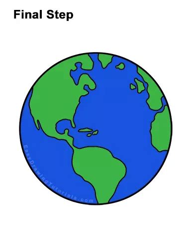 Draw Easy Planet Earth | Earth drawings, Globe drawing, Drawing tutorial easy