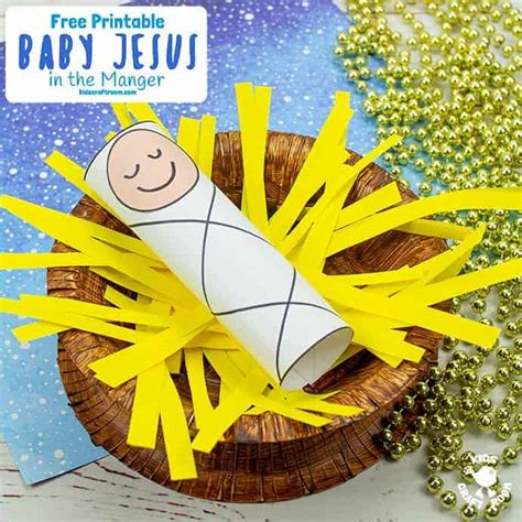 Baby Jesus In A Manger Craft With Free Printable - Kids Craft Room