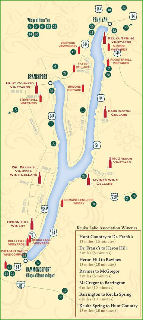 Keuka Lake Wineries Map - Adrian Kristine