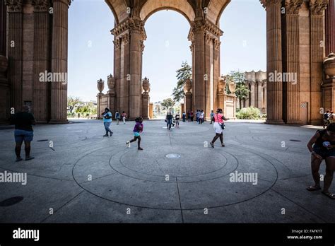 Inside the dome of the Palace of Fine Arts in San Francisco, California ...