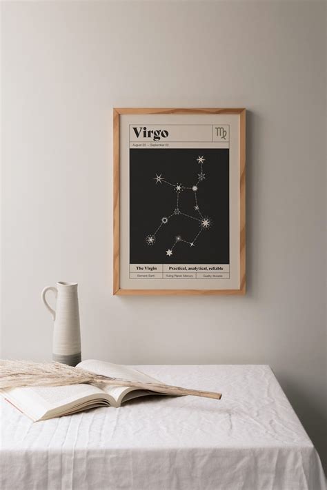 Virgo Star Constellation Art Print Zodiac Constellation Wall - Etsy