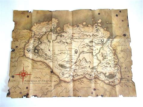 Skyrim Map Poster Hand Made Wall Art Decor Fantasy - Etsy