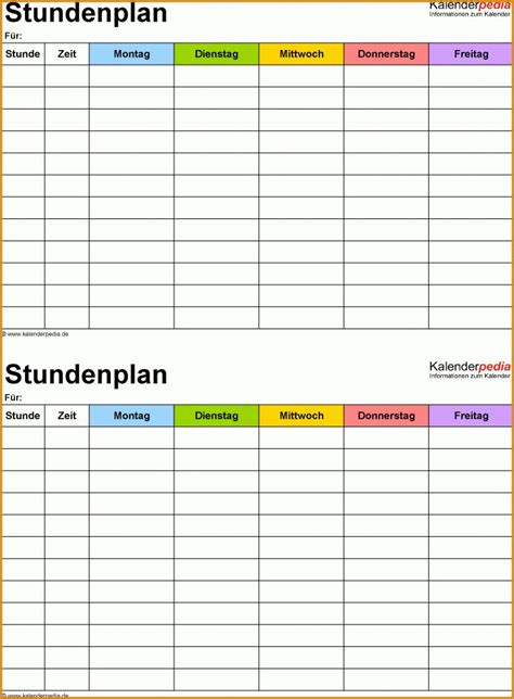 Beeindruckend Schulstundenplan Vorlage Excel Im Jahr 2019 - Muster ...