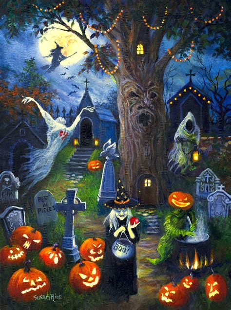 Halloween Night Art Print Halloween Decoration Halloween | Etsy