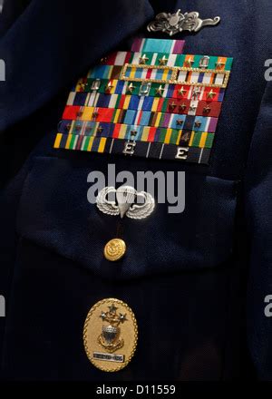 US Coast Guard Service Dress blue uniform with honor ribbons and medals Stock Photo - Alamy