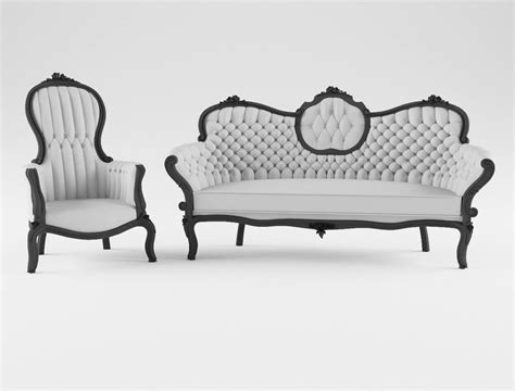 Victorian Sofa Set (V-Ray) 3D Model by Hdri_World