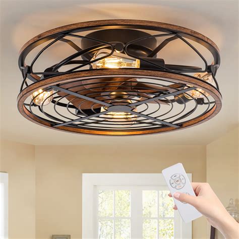 Buy Caged Ceiling Fan With Light, 20 in Bladeless Ceiling fan With ...