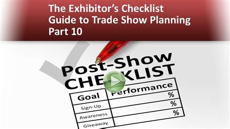 The Exhibitor’s Checklist Guide to Trade Show Planning - Part 10 - YouTube