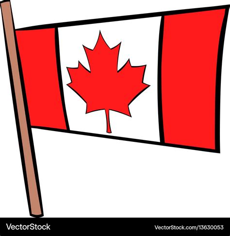 Flag of canada icon cartoon Royalty Free Vector Image