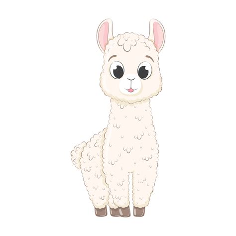 llama linda bebé. ilustración vectorial en estilo de dibujos animados ...