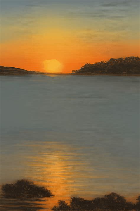 Sunset on a Bay with a Dock Painting · Creative Fabrica