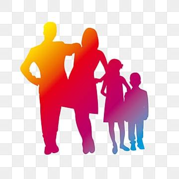 Family Travel Silhouette PNG Images, Colorful Family Travel Silhouette ...