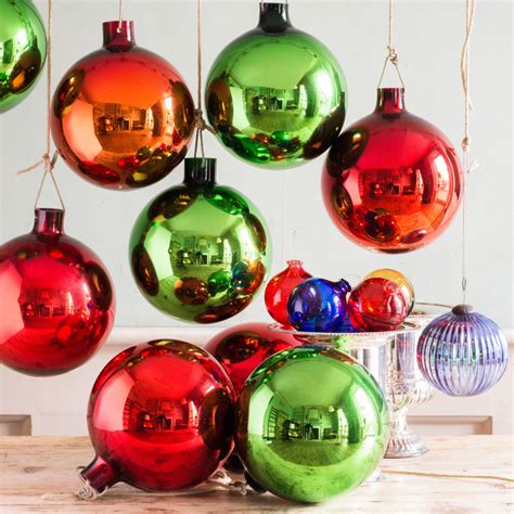 Large hand blown coloured glass Christmas baubles, - LASSCO - England's prime resource for ...