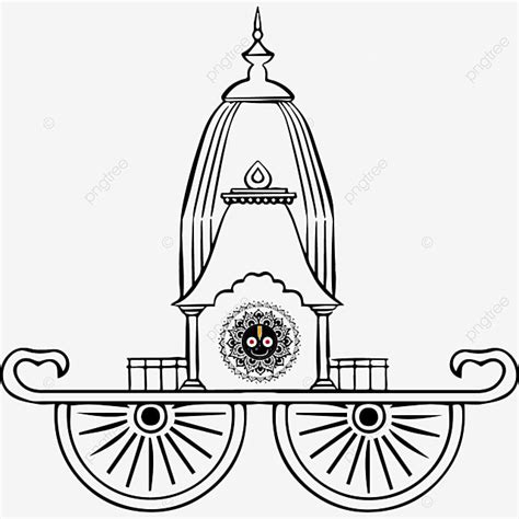 Shri Jagannath Puri Temple Ratha Yatra Outline Vector, Rat Drawing ...