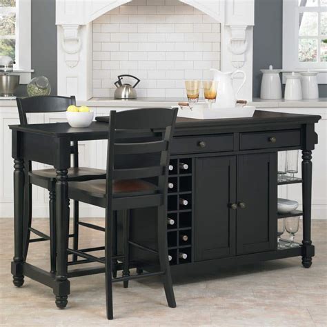 Home Styles Grand Torino Black Kitchen Island With Seating-5012-948 ...