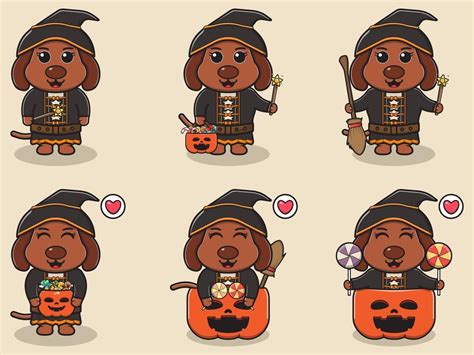 Dog Cute Halloween Witch 3420865 Vector Art at Vecteezy