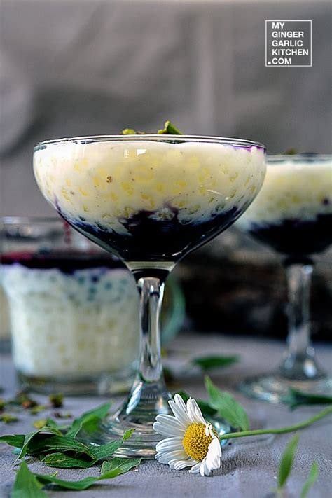 Candied Sago Pudding With Blueberry Sauce [Recipe] - My Ginger Garlic Kitchen