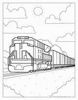 Freight Trains Coloring Pages sketch template