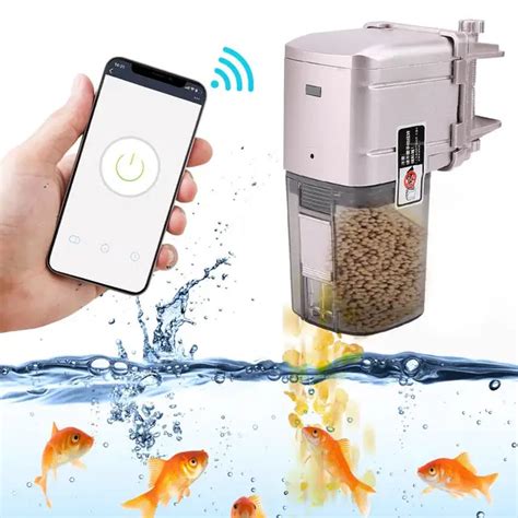 4pcs/set Aquarium Wifi Wireless Remote Fish Feeder Automatic Fish Tank ...